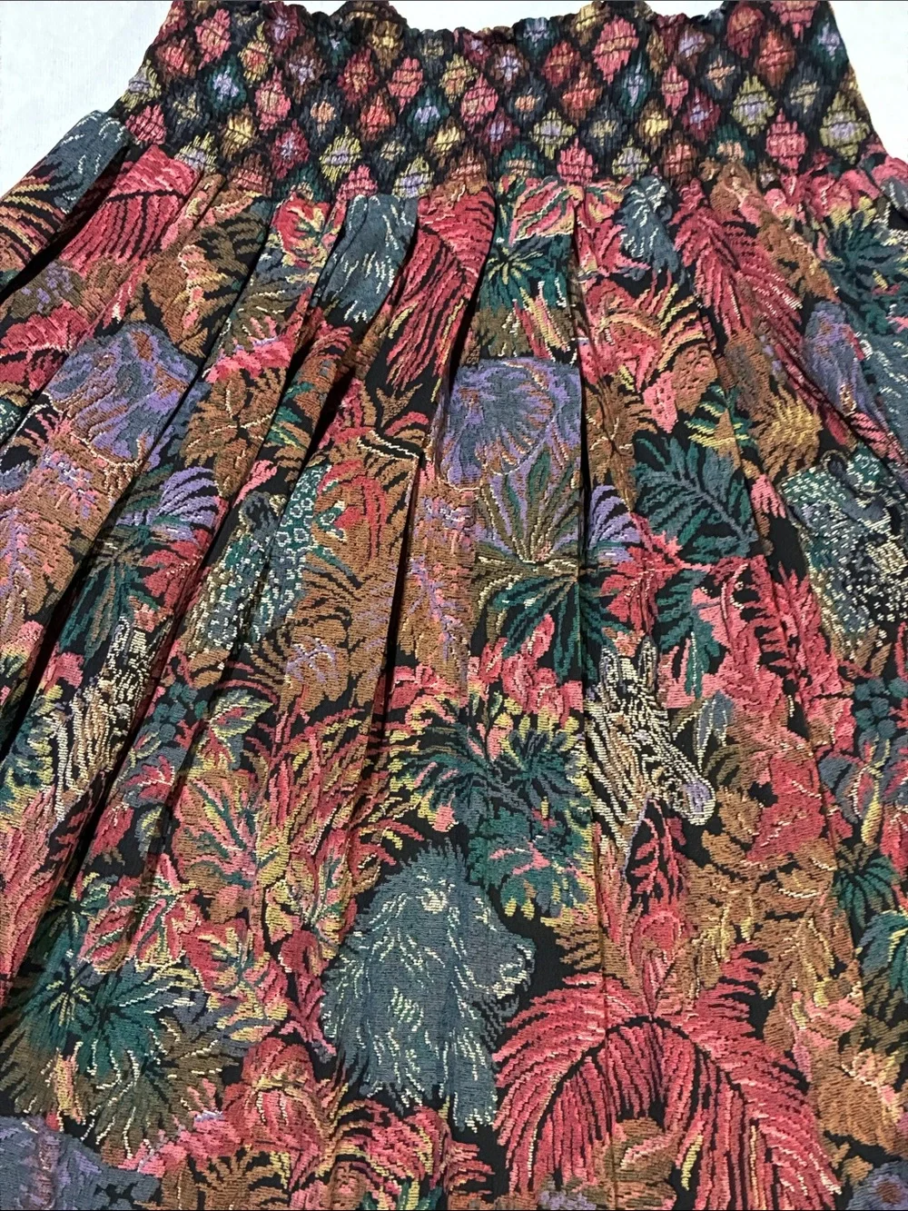 Vintage Karen Kane Multicolor Floral A-Line Maxi Skirt